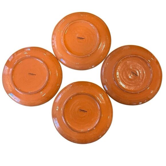 Crate & Barrel NICO  11.5” Terracotta Geometric Pattern Clay Glazed Dinner Plate - Picture 5 of 7